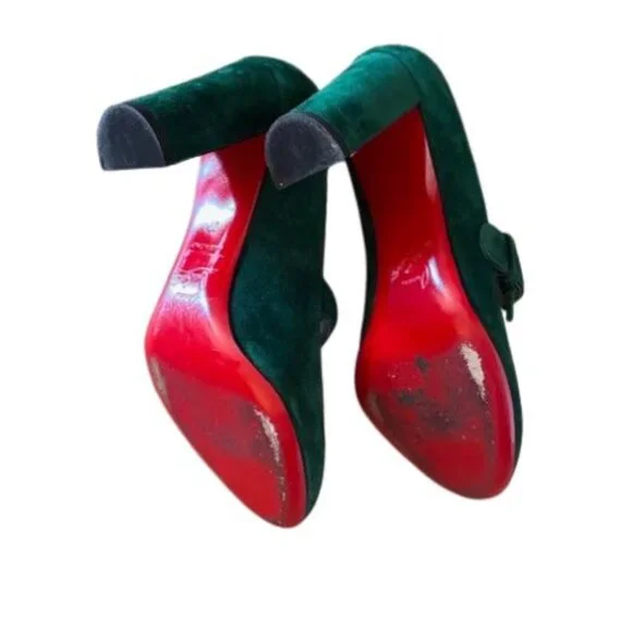 Christian Louboutin Fyalta Velour Suede Pumps EUC Size 37 - Picture 6 of 11